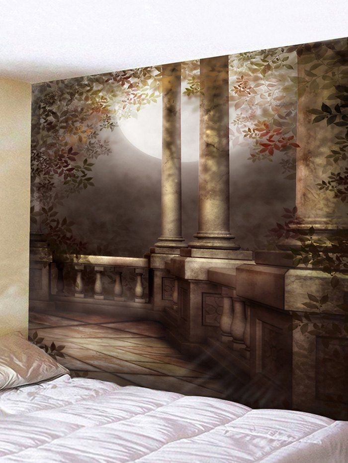 

Moon Night Architecture Print Wall Tapestry, Multi
