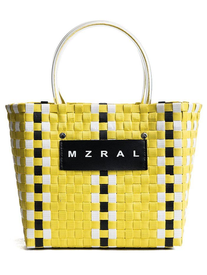 

Plaid Pattern Open Leisure Tote Bag, Yellow
