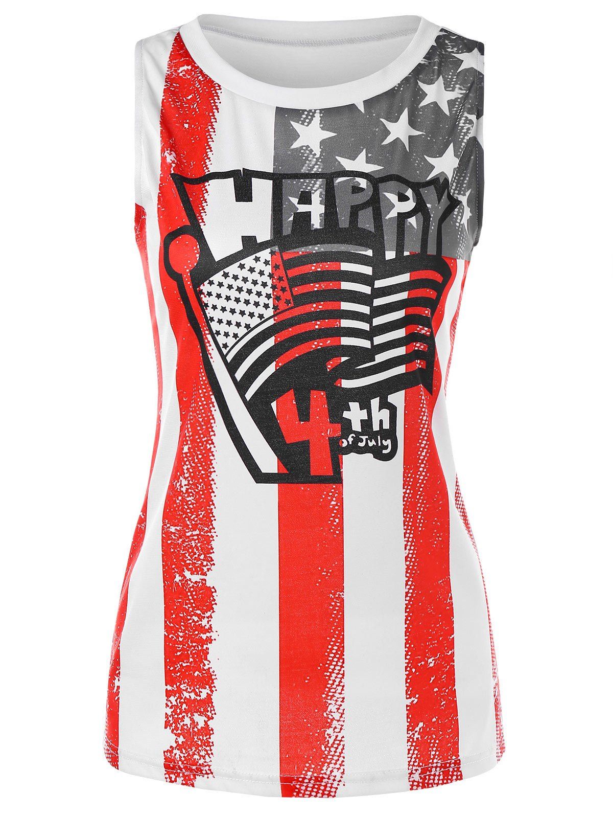 

USA Independence Day Tank Top, White