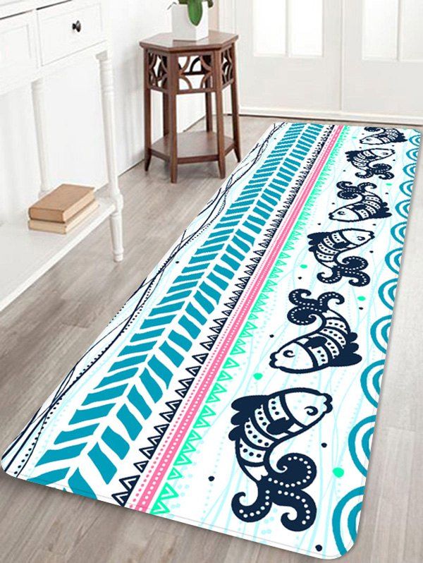 

Bohemian Fishes Pattern Home Decor Antiskid Floor Mat, Multi