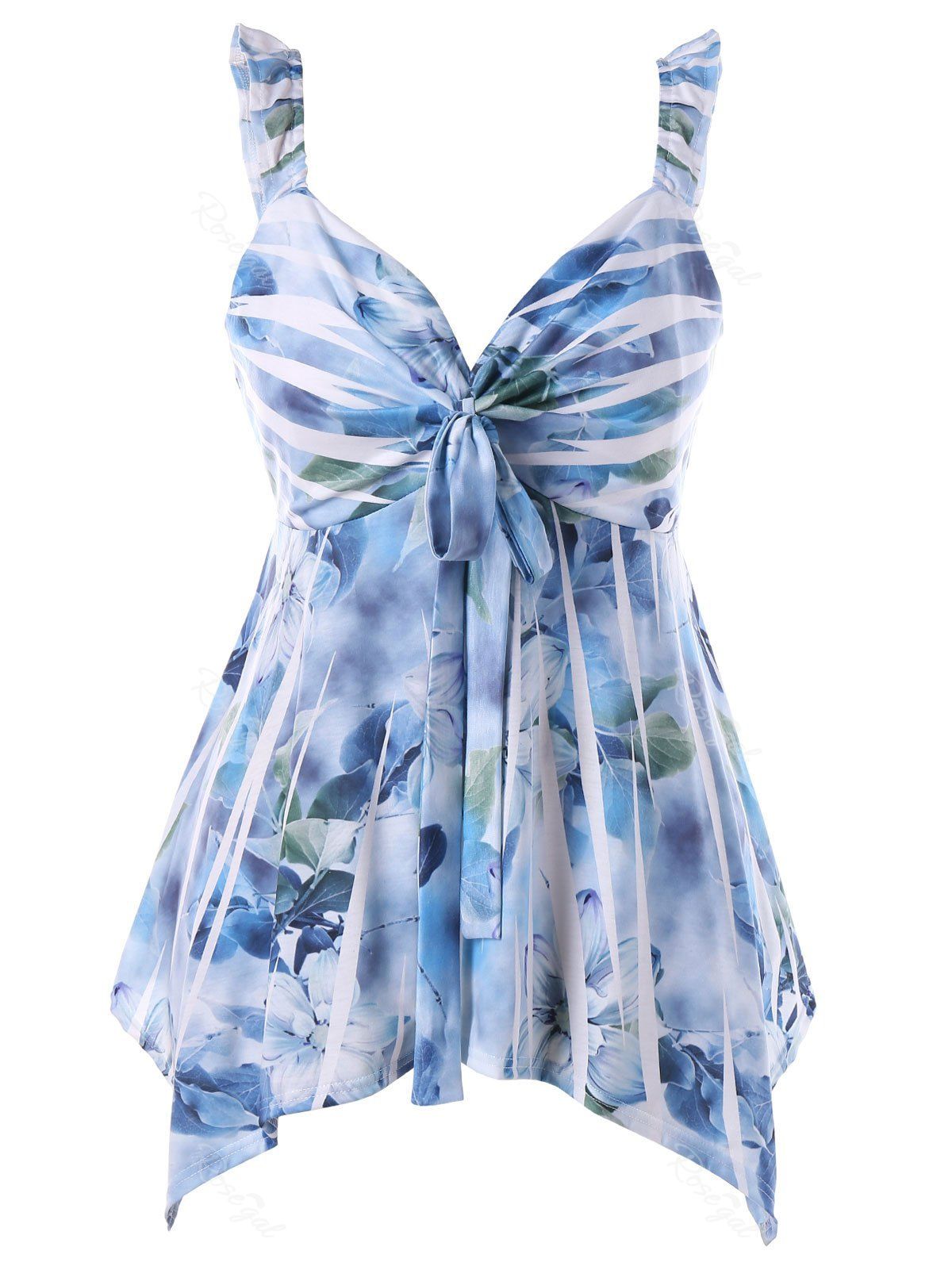

Plus Size Floral Babydoll Tank Top, Multi