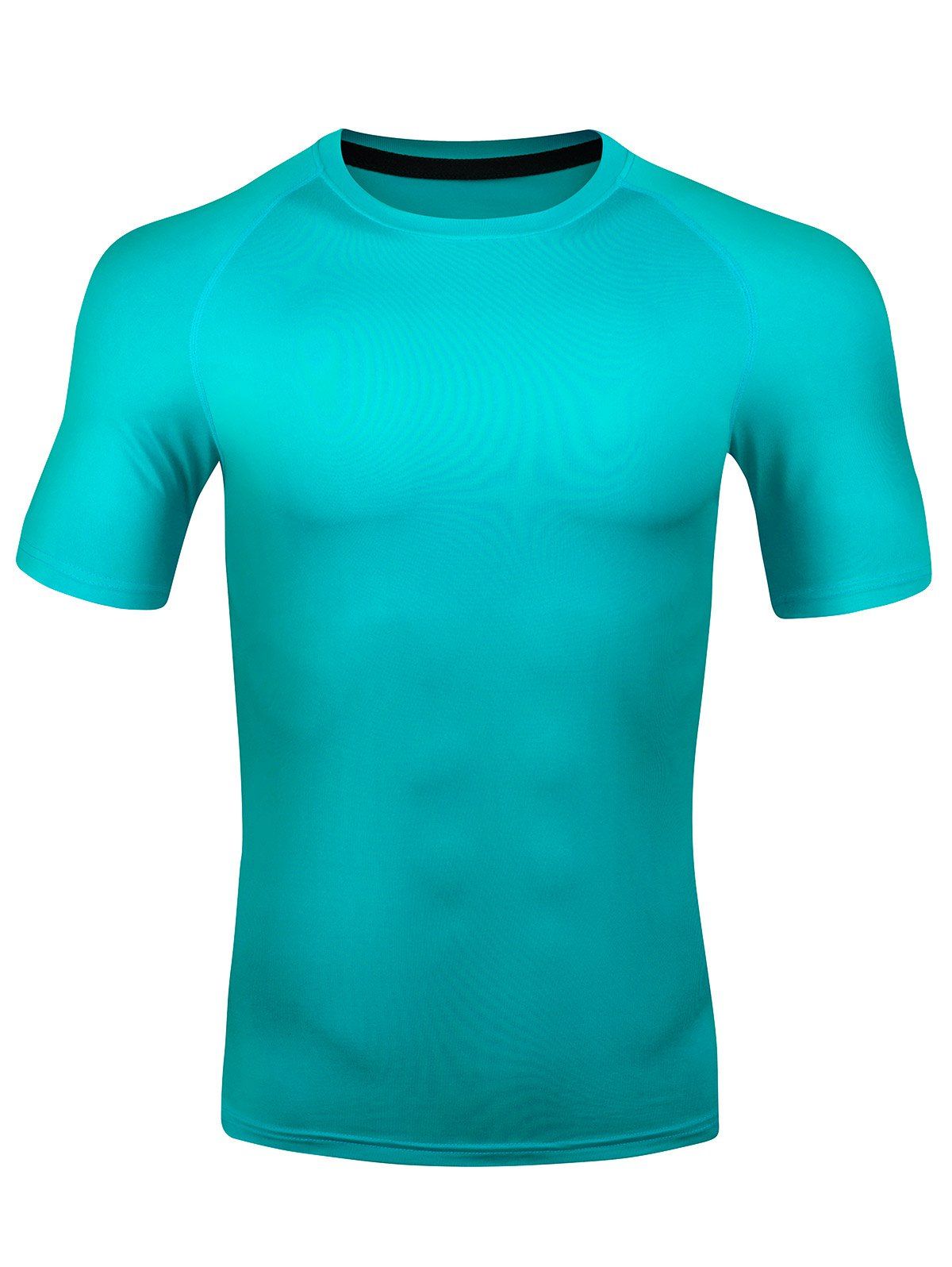 

Short Sleeve Quick Dry Stretchy Fitness T-shirt, Macaw blue green