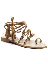 Lace Up Crisscross Tassels Sandals -  