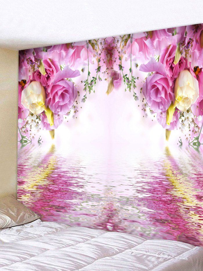 

Beautiful Flowers Reflection Print Wall Hanging Tapestry, Multi