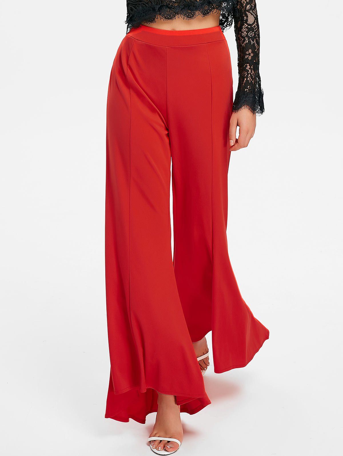 

Flow Asymmetrical Flared Pants, Red