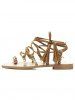 Lace Up Crisscross Tassels Sandals -  