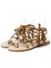Lace Up Crisscross Tassels Sandals -  