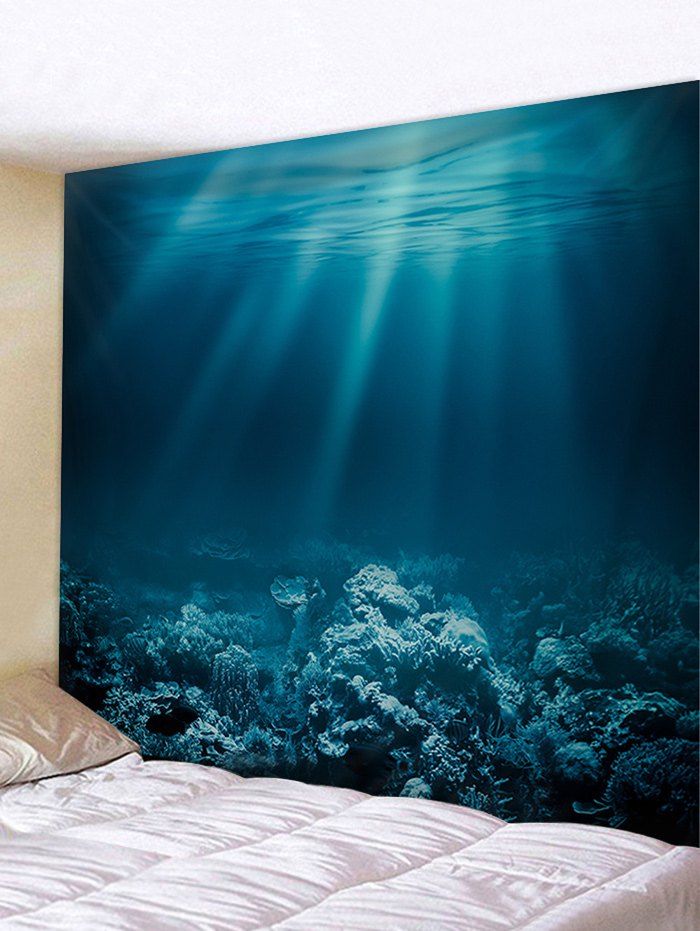 

Sea Floor Print Wall Hanging Art Tapestry, Midnight blue