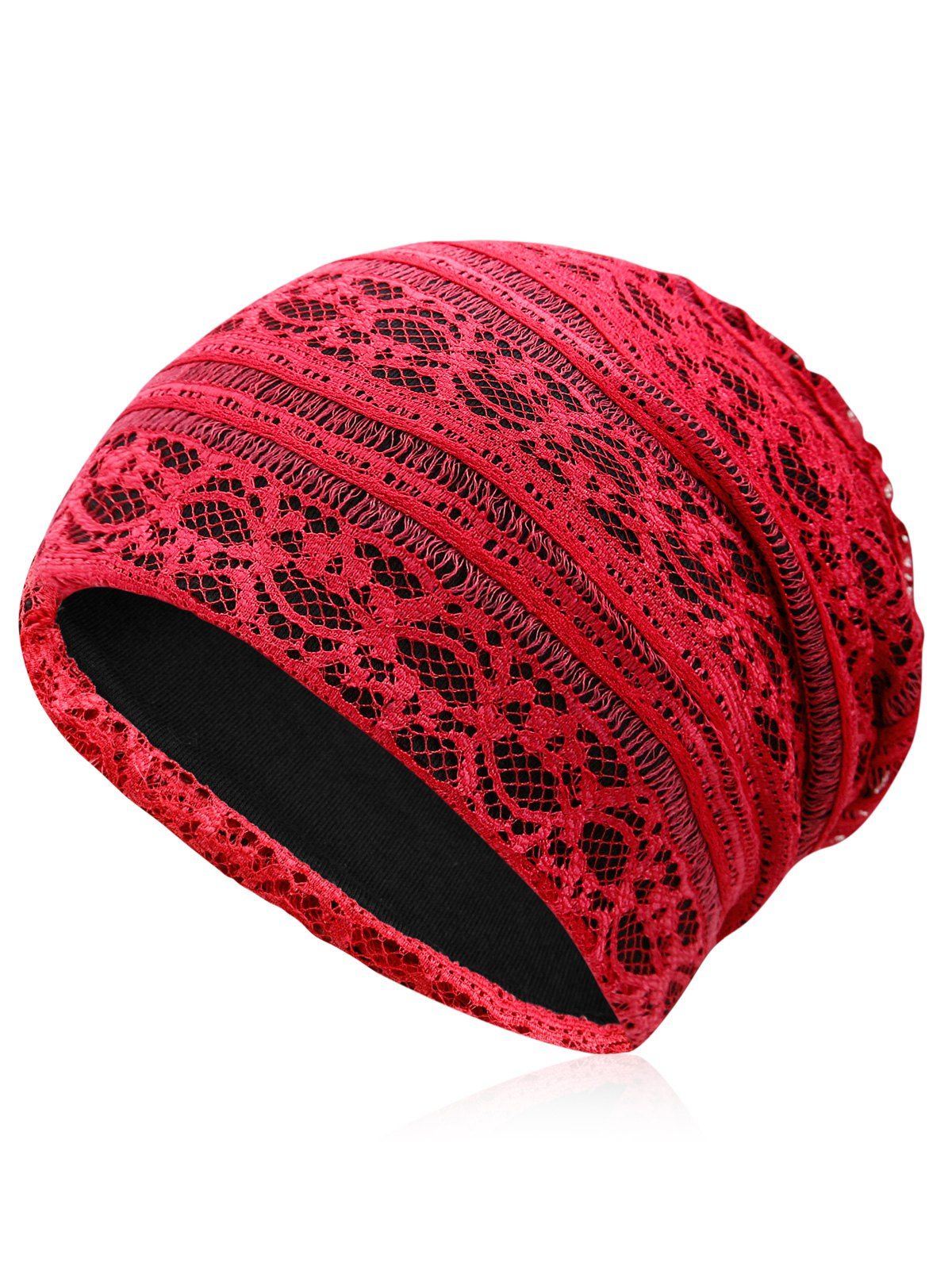 

Lightweight Soft Lace Slouchy Beanie, Love red
