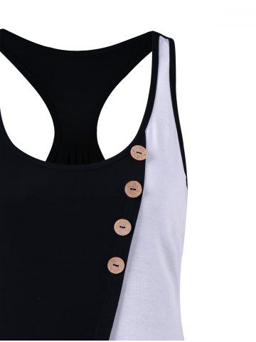 

Color Block Racerback Tank Top, Black