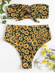 Bikini à Tournesol à Taille Haute -  