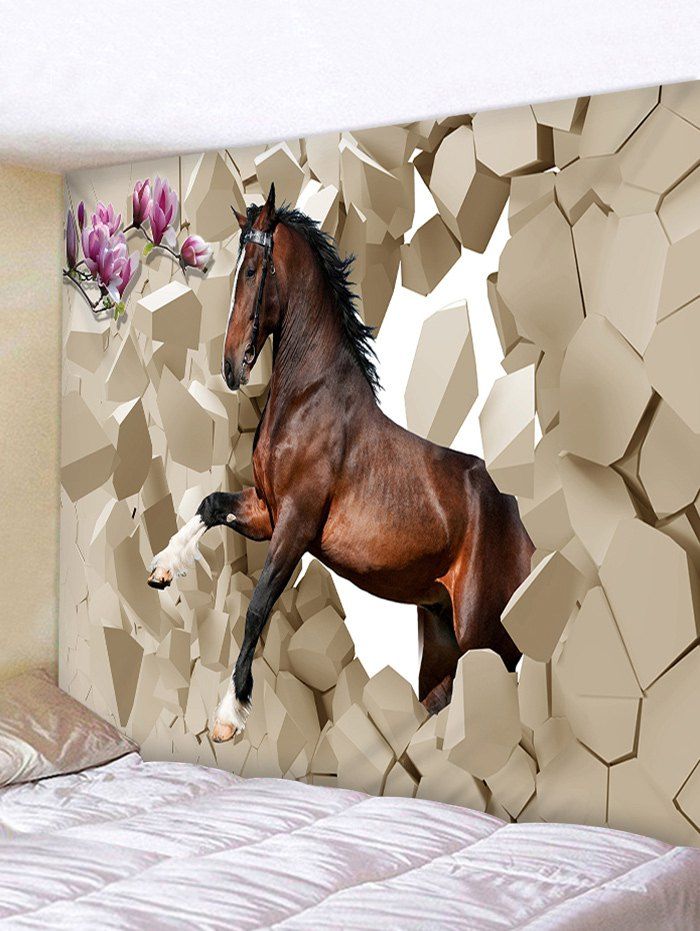Мужик привел в квартиру лошадь. Фотообои с лошадьми на стену. Кони в интерьере. Лошадь на стене. Декор "лошадь".