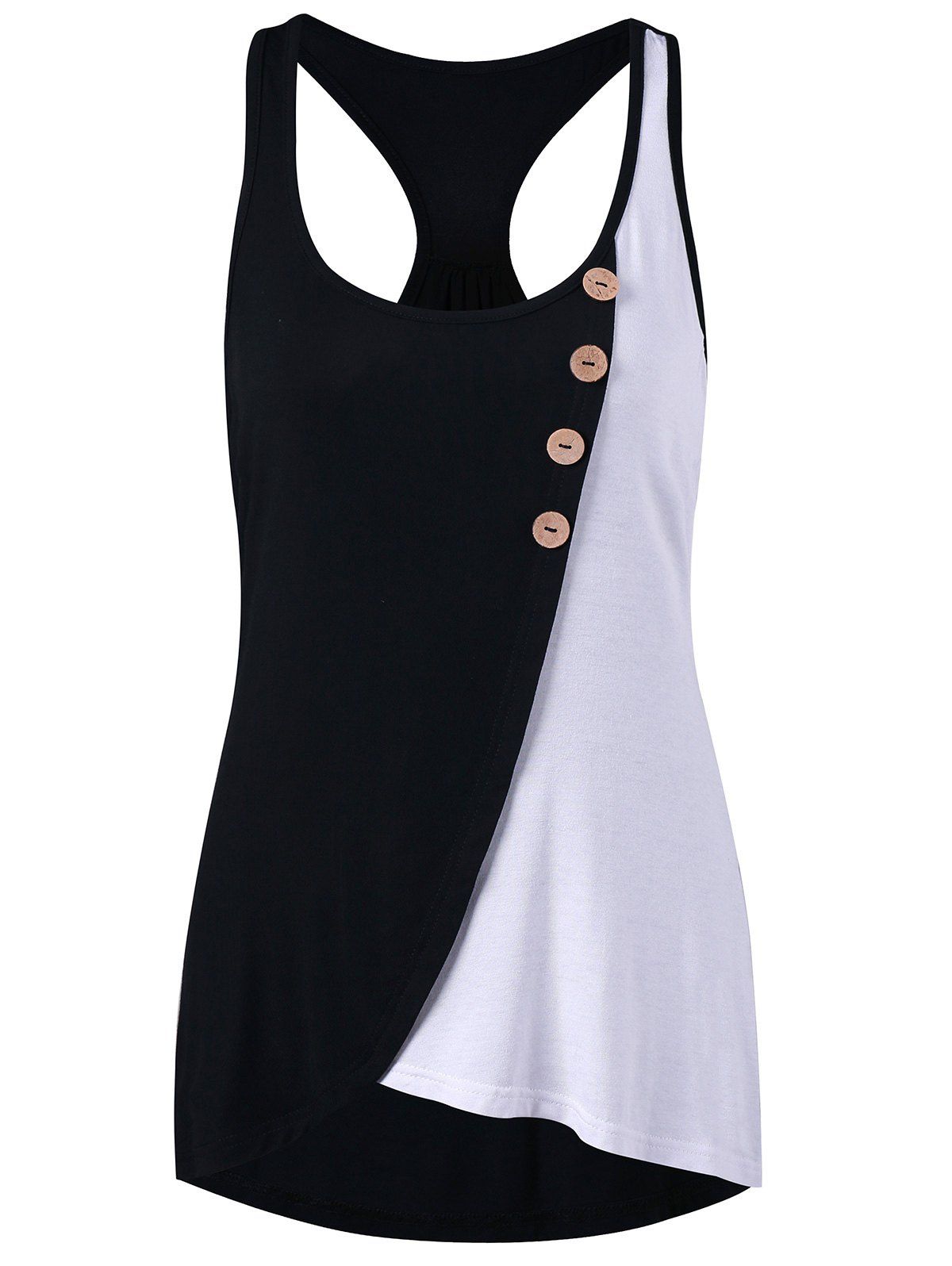 black l color block racerback tank top rosegal black l color block racerback tank top rosegal