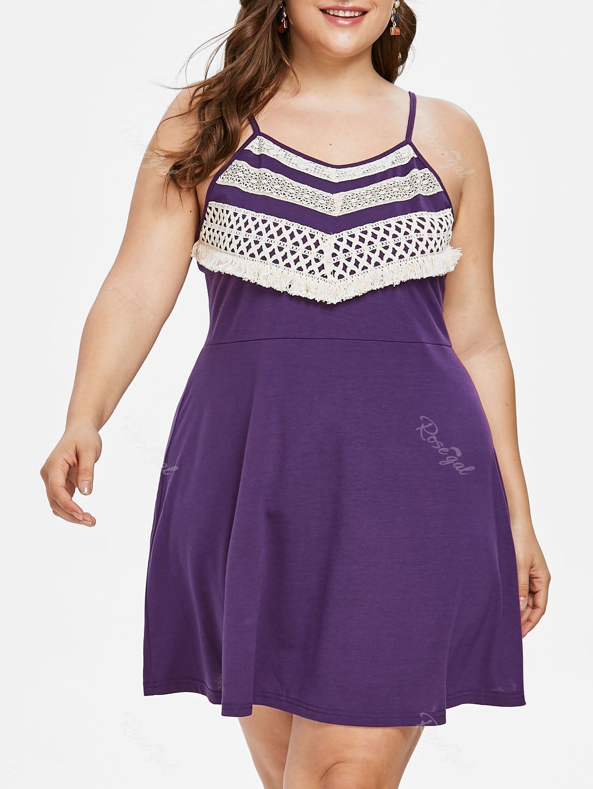 Shops Plus Size Crochet Lace Mini Slip Dress  