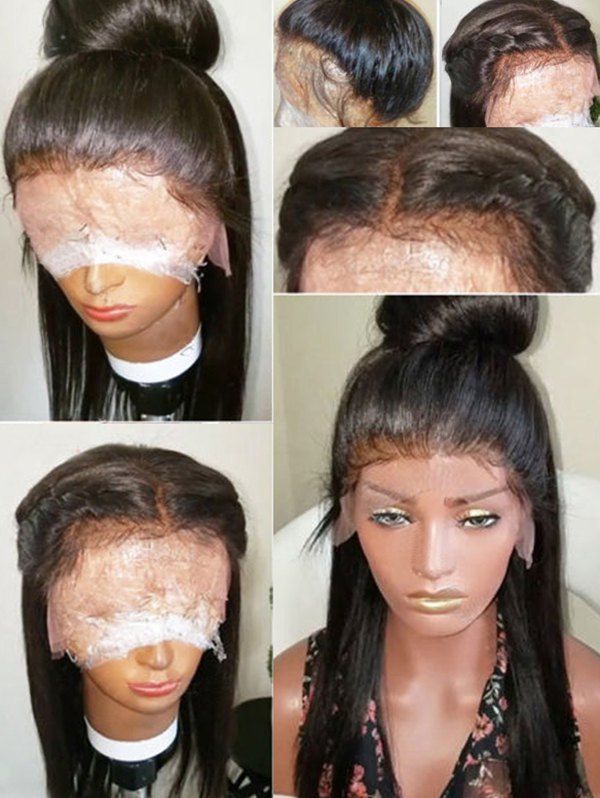 

Long Free Part Straight Lace Front Synthetic Wig, Black