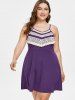 Plus Size Crochet Lace Mini Slip Dress -  
