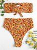Bikini à Tournesol à Taille Haute -  