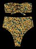 Bikini à Tournesol à Taille Haute -  
