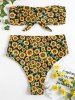 Bikini à Tournesol à Taille Haute -  