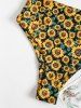 Bikini à Tournesol à Taille Haute -  