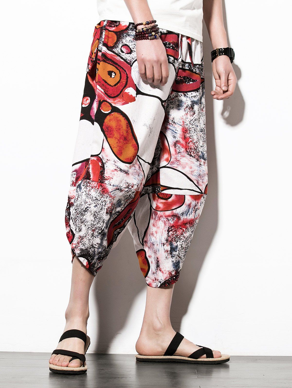 

Loose Print Nine Minutes of Jogger Pants, Multi