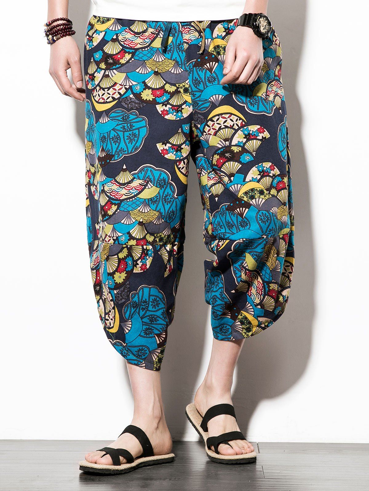 

Casual Sector Flower Print Nine Minutes of Jogger Pants, Multi