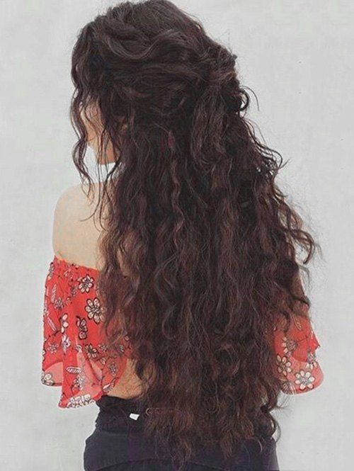 

Long Center Parting Shaggy Corn Hot Wavy Synthetic Wig, Multi