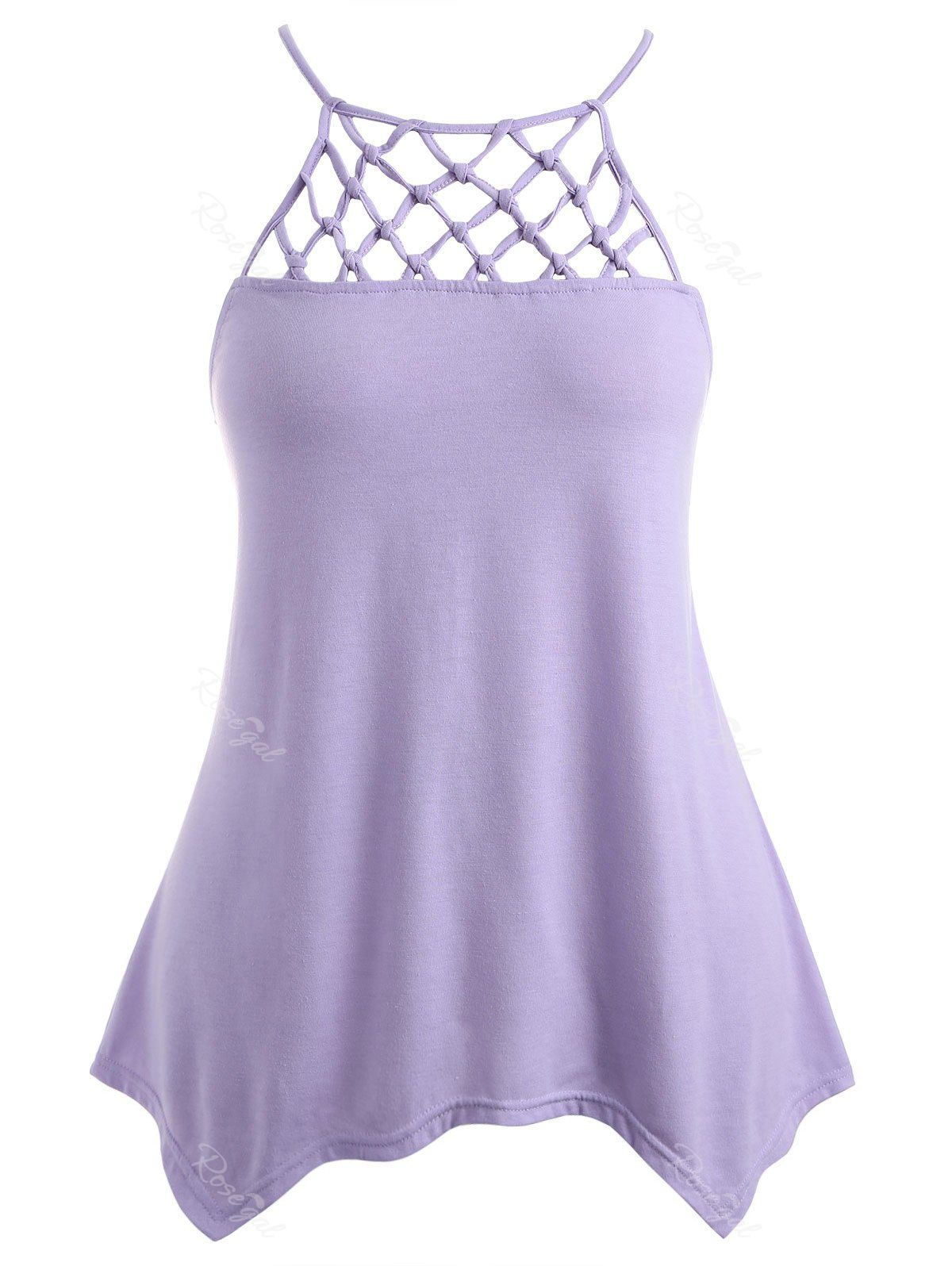 

Plus Size Criss Cross Strappy Tank Top, Mauve