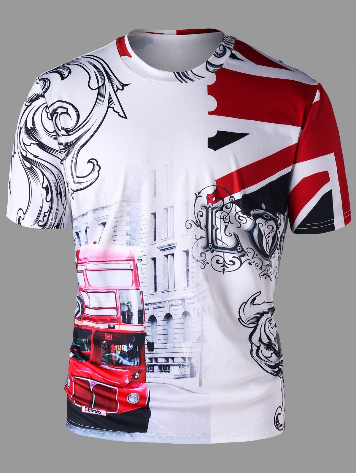 

City 3D Print Graphic T-shirt, White