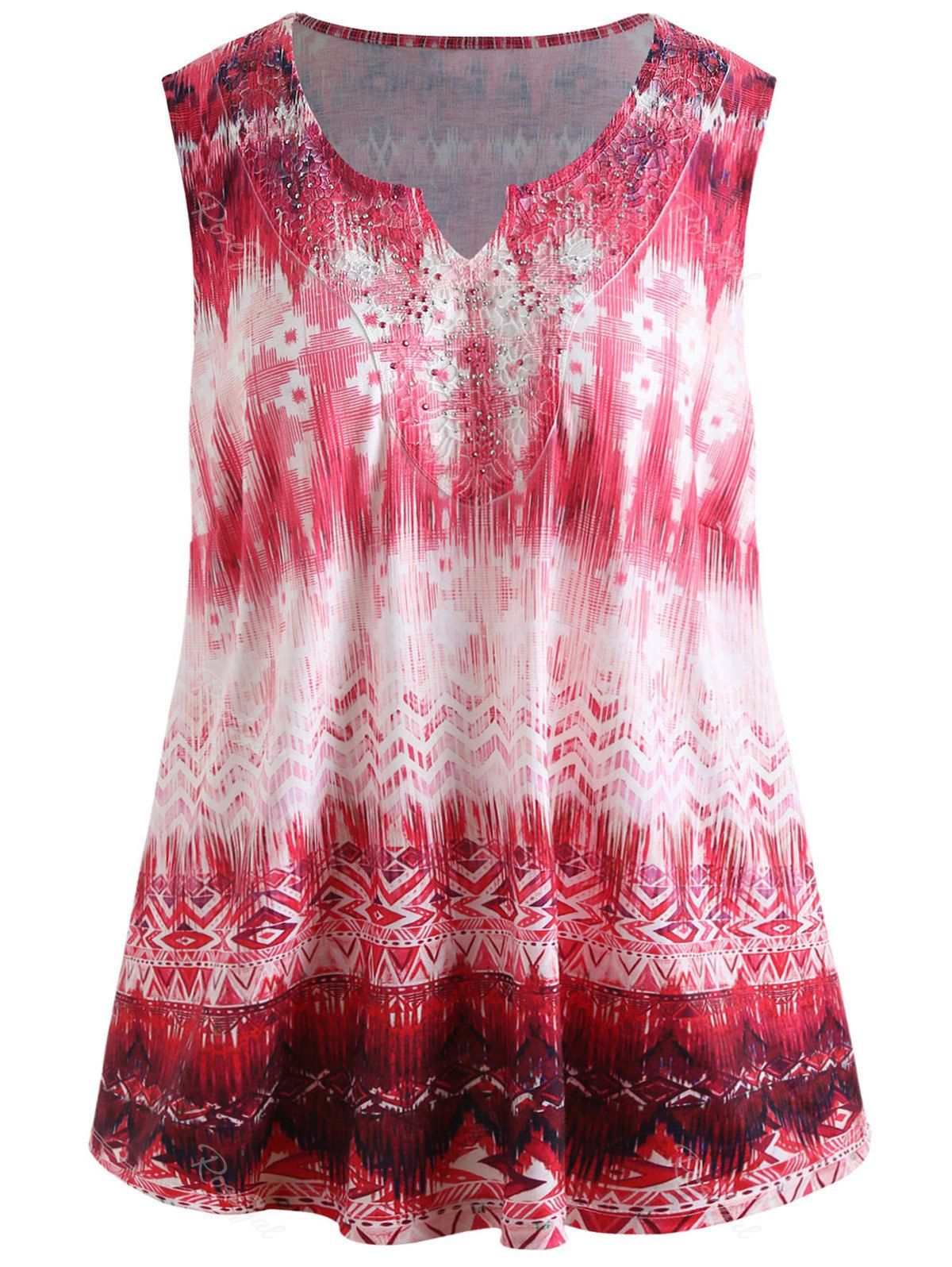

Plus Size Casual Floral Print Tunic Tank Top, Burnt pink