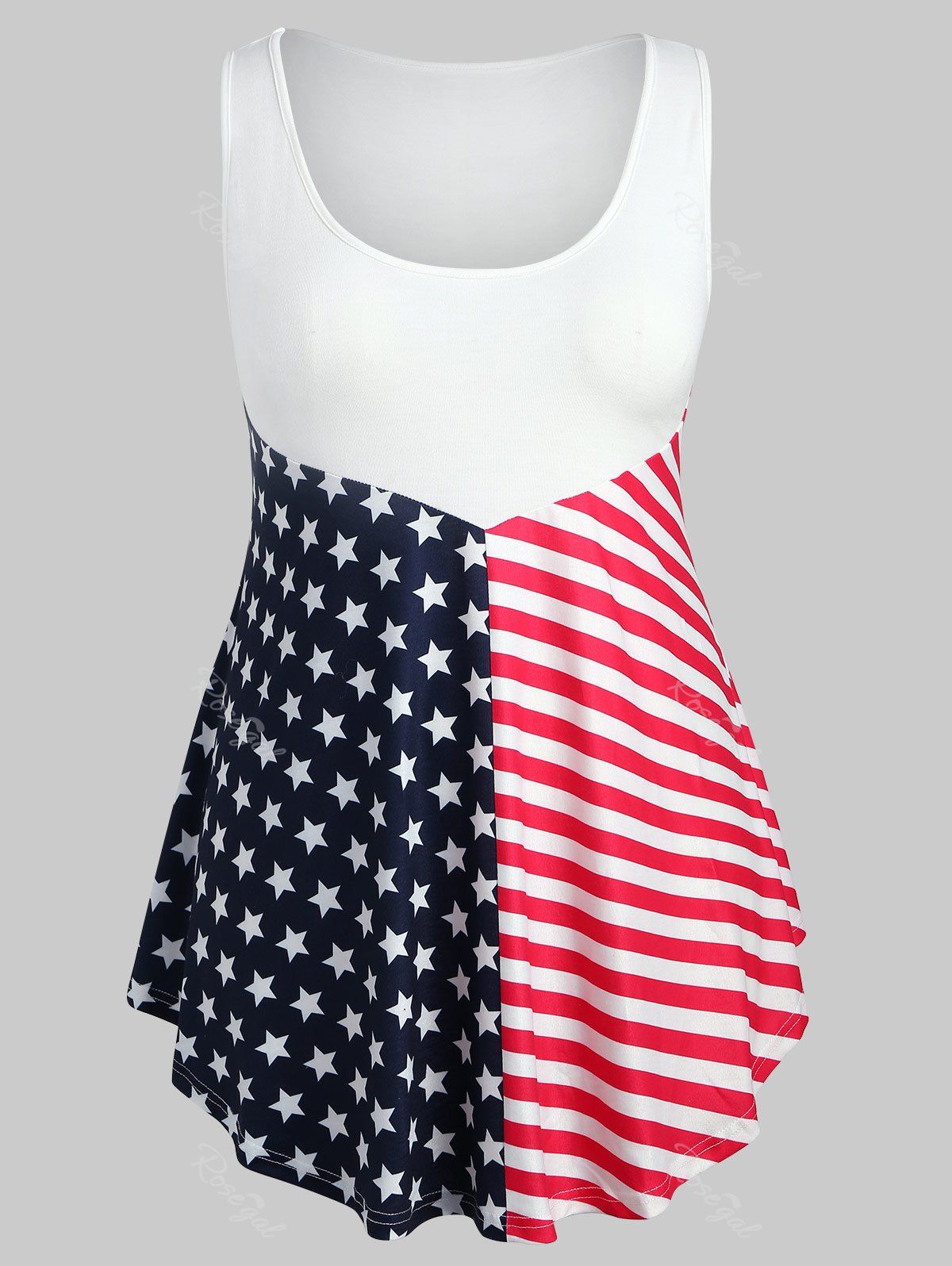 

Plus Size Patriotic American Flag Tank Top, Multi