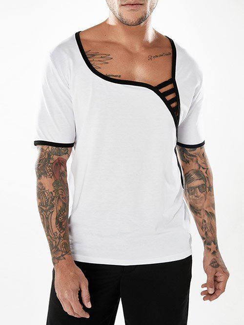 

Hollow Out Short Sleeve T-shirt, White