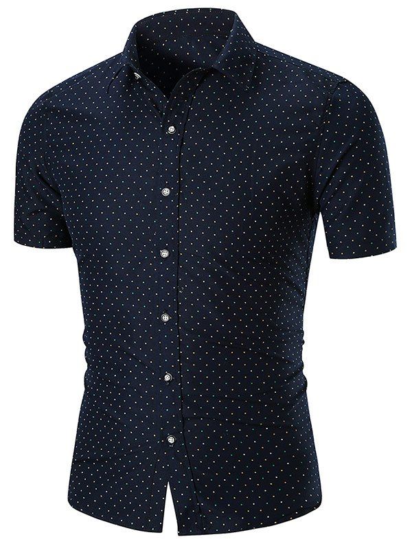 

Polka Dot Print Short Sleeve Shirt, Dark slate blue