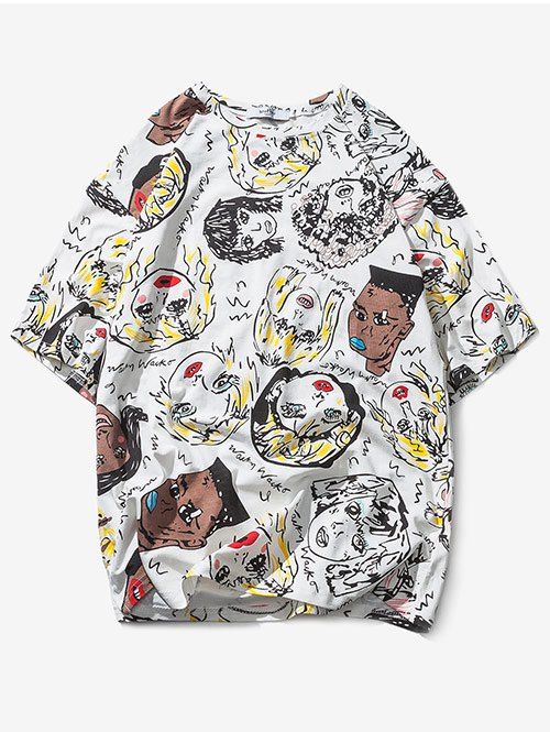 

Short Sleeve Vogue Boys and Girls Print T-shirt, White