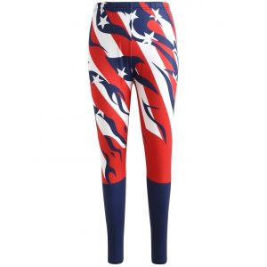

American Flag Print Pants, Love red