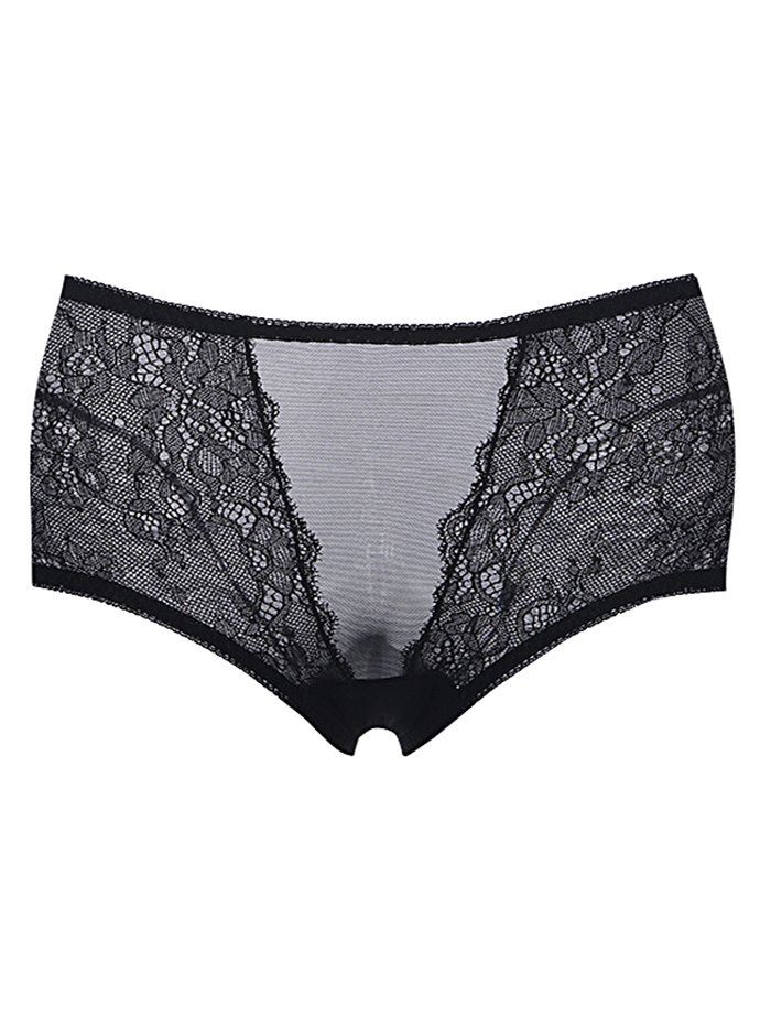 

Breathable Lace Mid Rise Pantie, Black