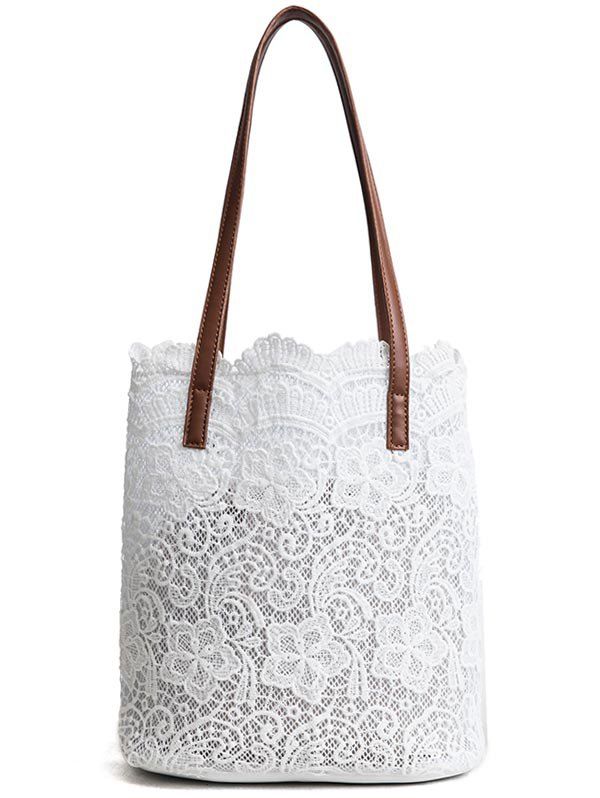 

Lace Casual 2 Pieces Shoulder Bag Set, White