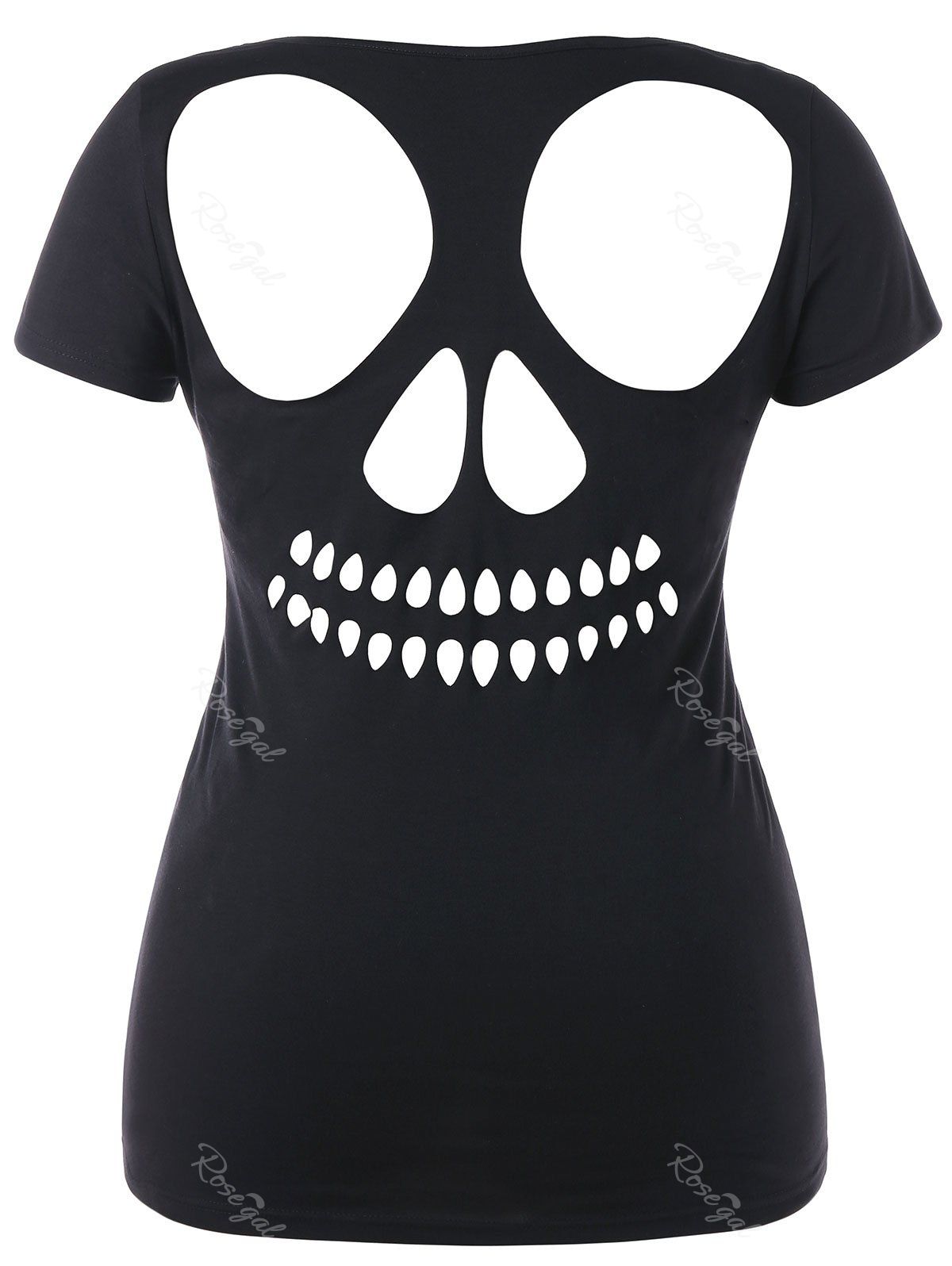 

Plus Size Cutout Skull T-shirt, Black