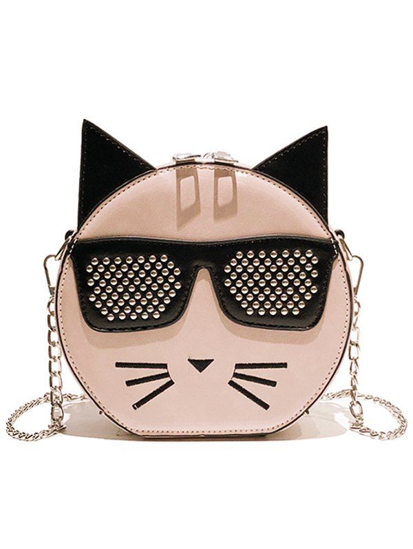 

Color Block Cartoon Chain Crossbody Bag, Light pink