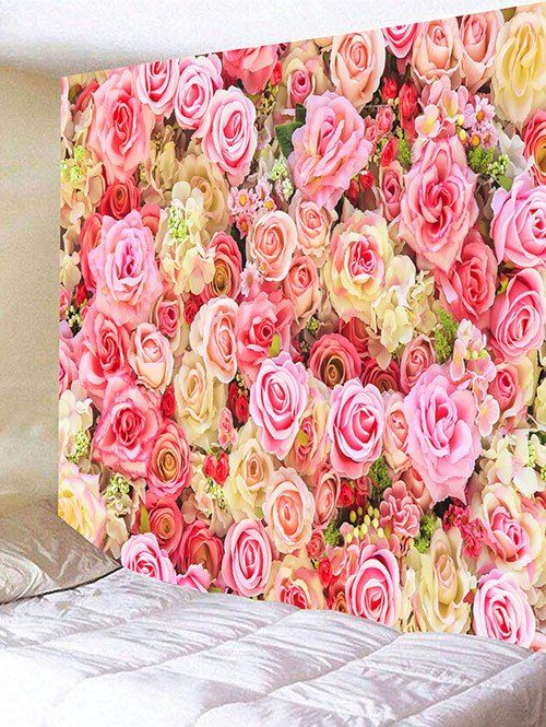 

Rose Flowers Print Wall Tapestry, Pink