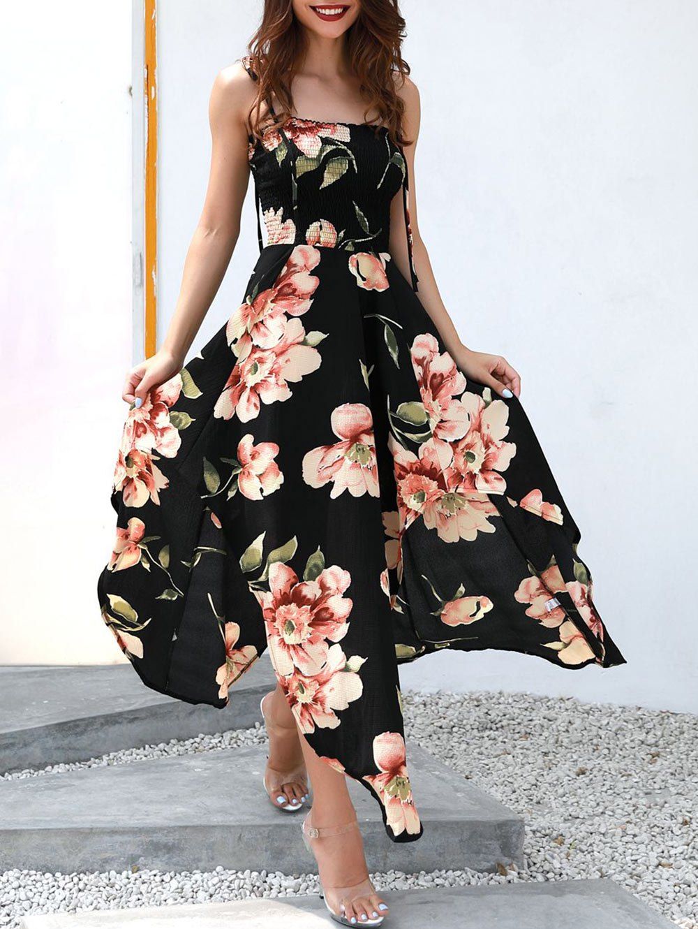 Spaghetti Strap Asymmetrical Dress