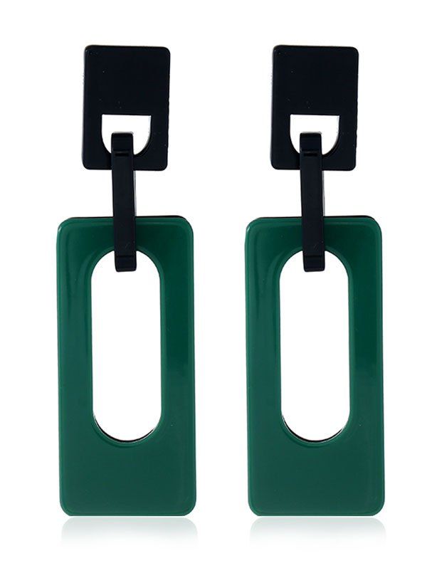 

Acrylic Two Tone Geometric Layered Drop Earrings, Green