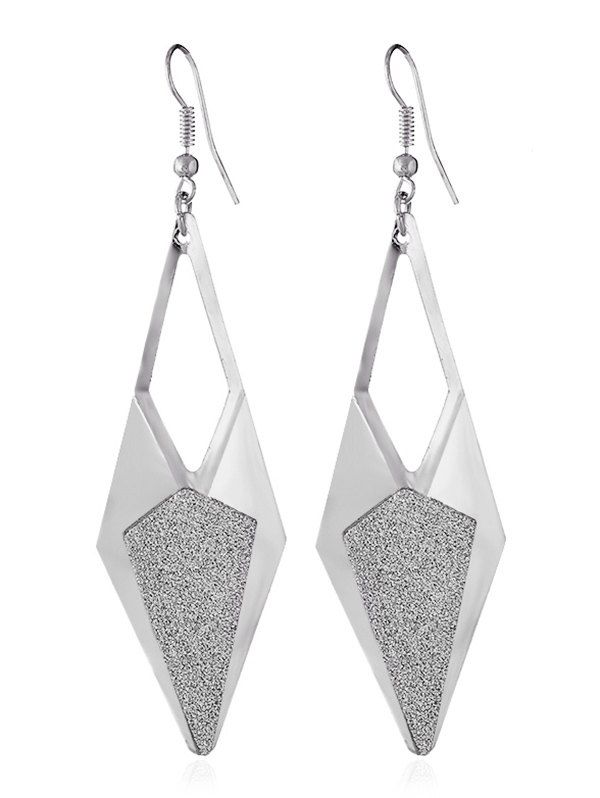 

Alloy Geometric Hook Drop Earrings, Silver