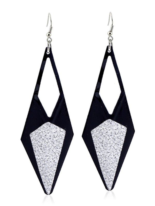 

Alloy Geometric Hook Drop Earrings, Black