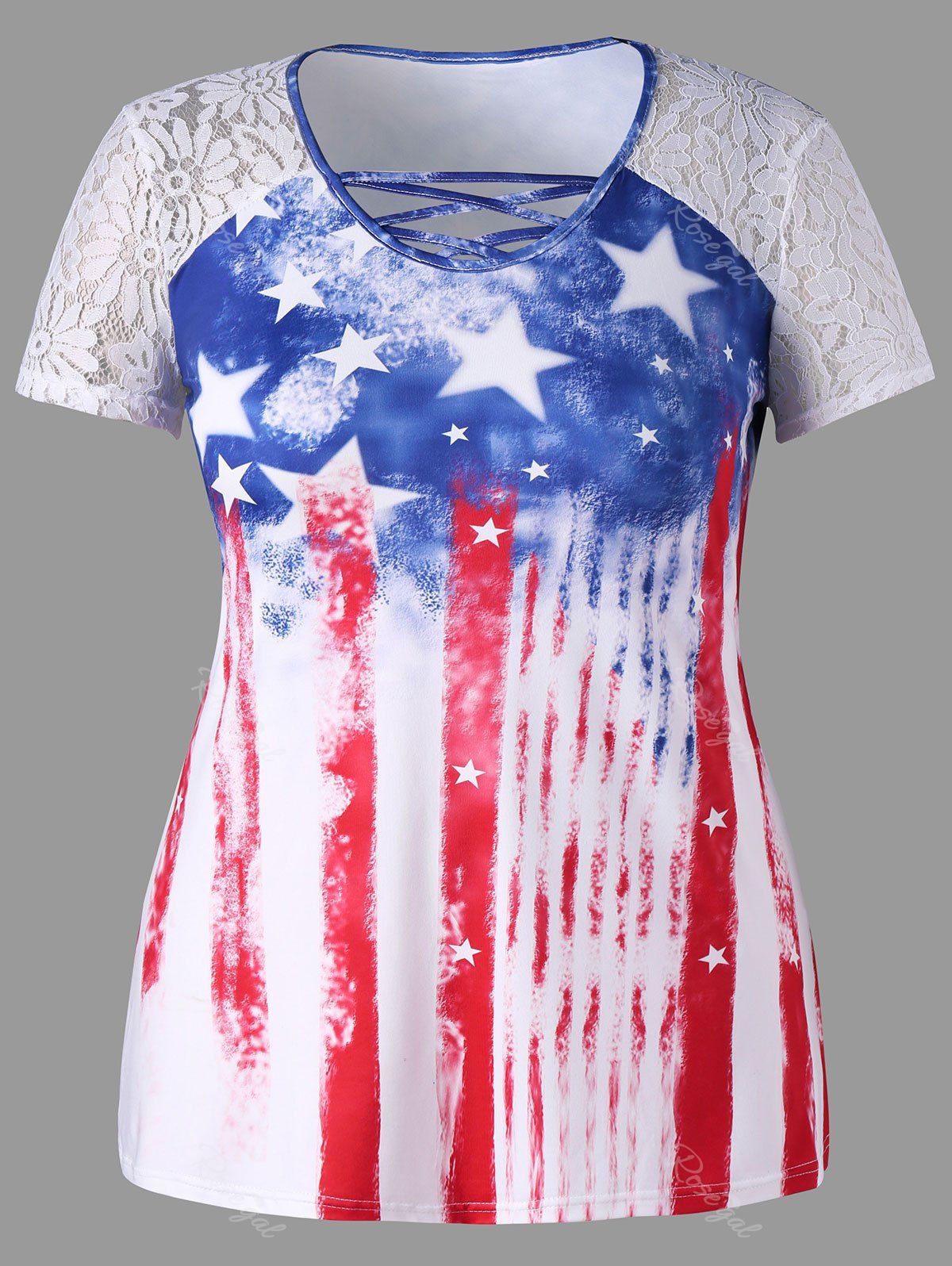 2019 plus size patriotic american flag t shirt