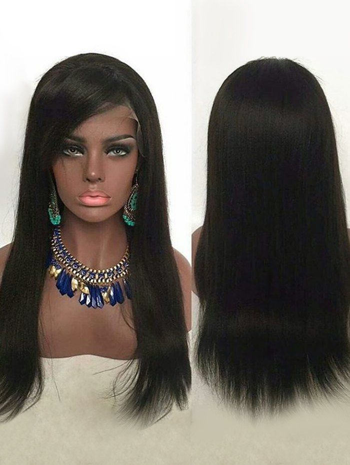 Perruque Longue Noire Lisse 70cm - Fibre Synthétique Résistante Chaleur