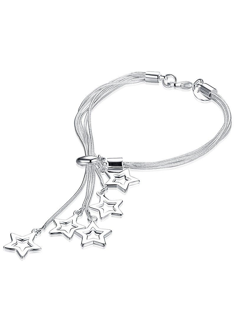 

Star Charm Chain Bracelet, Silver