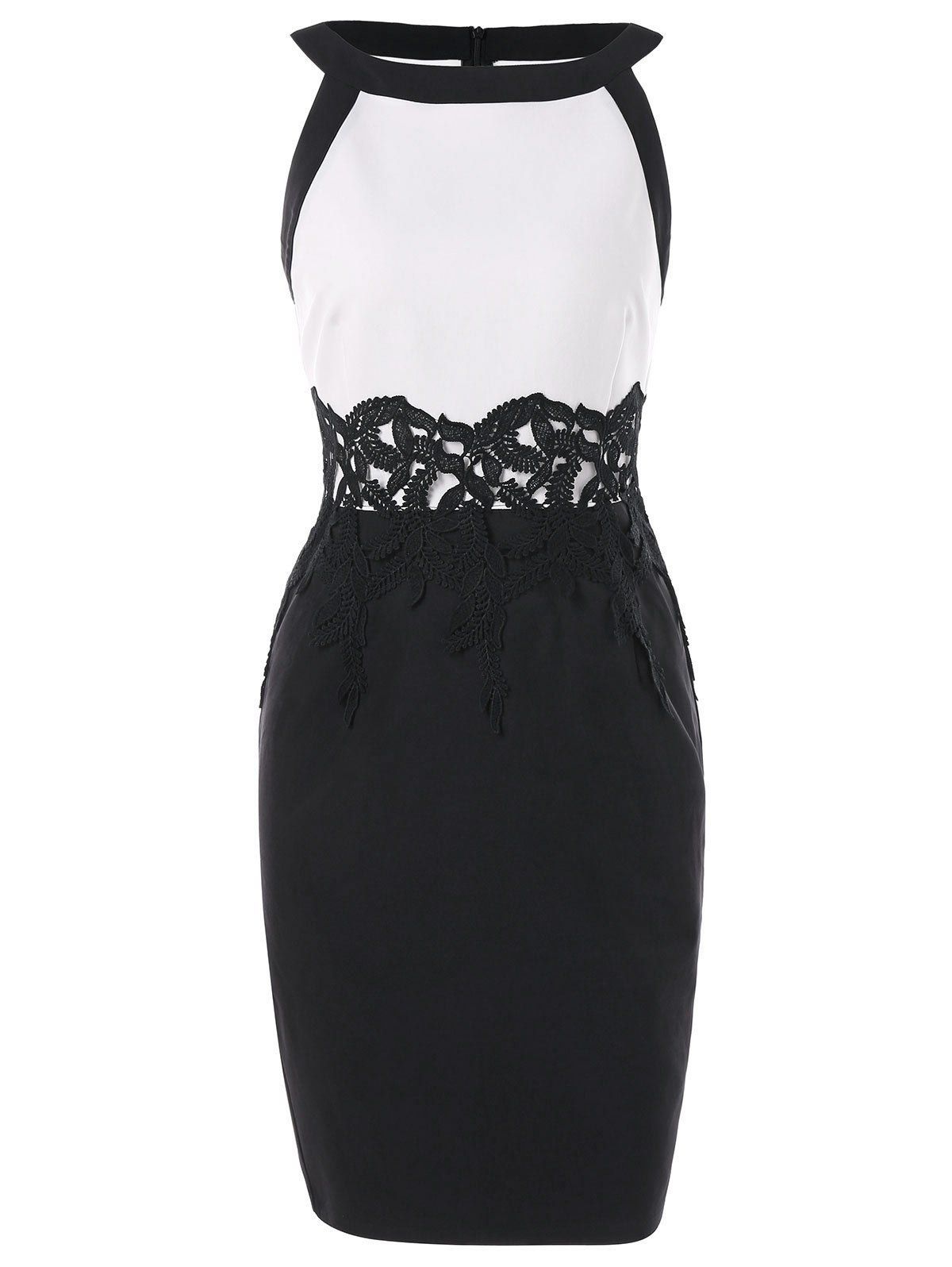 

Color Block Pencil Dress, Black