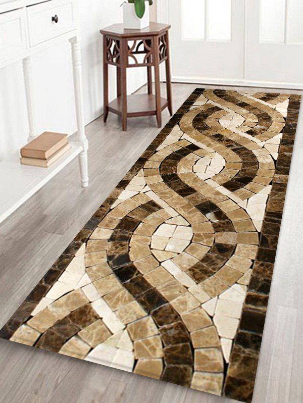 

Uhommi Glazed Tile Patterned Skidproof Floor Mat, Multi