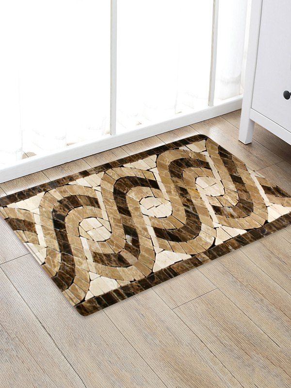 Uhommi Glazed Tile Patterned Skidproof Floor Mat, Multi